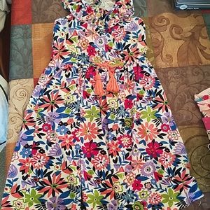 Girl's cross-back floral dress